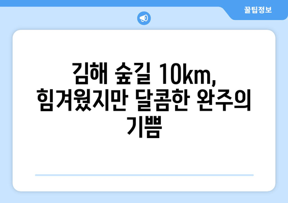 2024 김해 숲길 마라톤 10km 완주 후기| 힘들지만 뿌듯했던 도전 | 김해 숲길 마라톤, 10km 완주, 후기, 팁