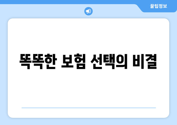 똑똑한 보험 선택의 비결