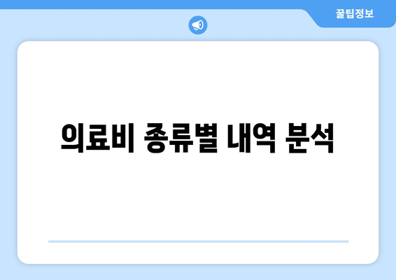 의료비 종류별 내역 분석