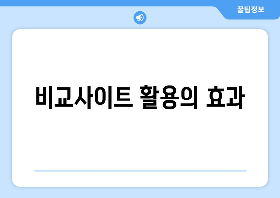 비교사이트 활용의 효과