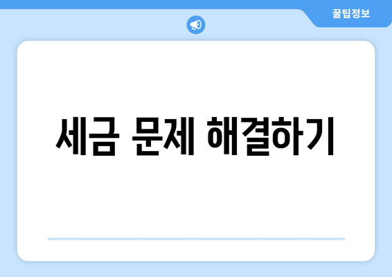 세금 문제 해결하기