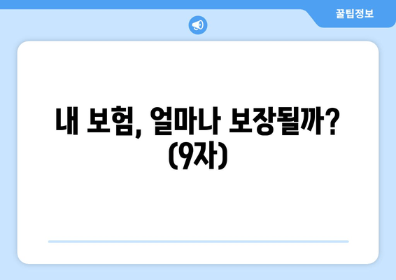 내 보험, 얼마나 보장될까? (9자)