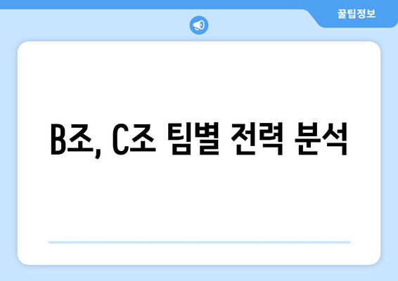 B조, C조 팀별 전력 분석