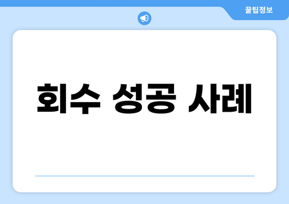 회수 성공 사례