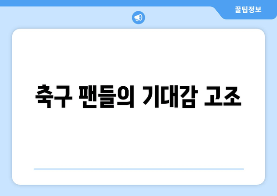 축구 팬들의 기대감 고조