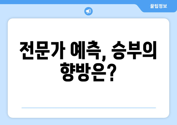 전문가 예측, 승부의 향방은?