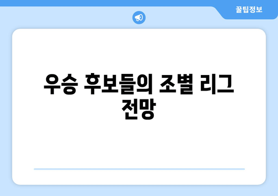 우승 후보들의 조별 리그 전망