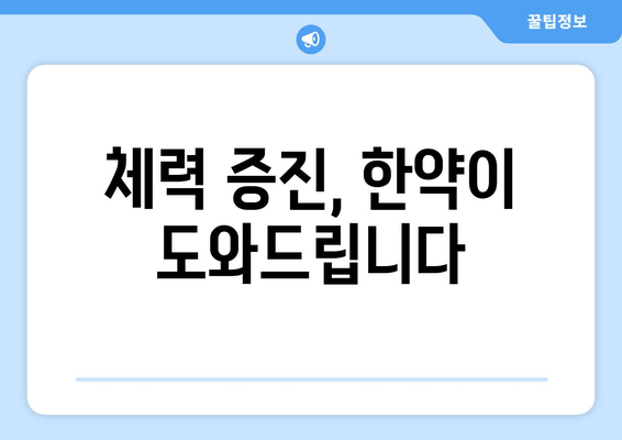 만성피로 개선을 위한 맞춤 한약 처방 가이드 | 피로 해소, 체력 증진, 한방 치료