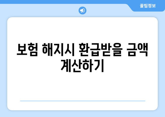 보험 해지시 환급받을 금액 계산하기