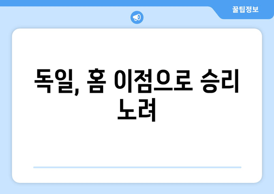 독일, 홈 이점으로 승리 노려