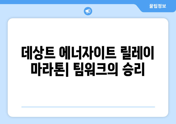 데상트 에너자이트 릴레이 마라톤| 함께 달리는 짜릿함 | 팀워크, 도전, 릴레이 마라톤, 데상트