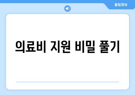 의료비 지원 비밀 풀기