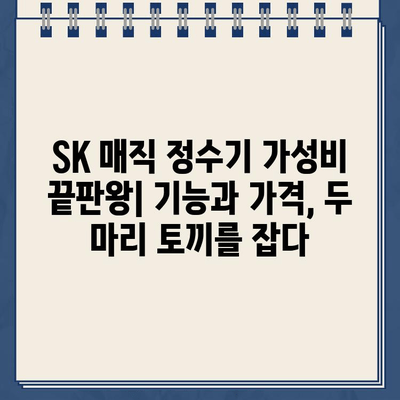 SK 매직 정수기 추천| 직수 & 냉온수 편의성 비교 |  가성비 & 기능 분석, 인기 모델 추천