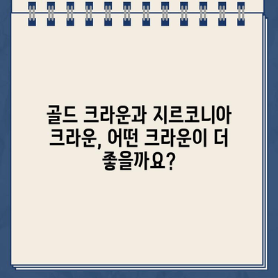 골드 크라운 vs 지르코니아 크라운| 나에게 맞는 크라운은? | 치과, 보철, 비용, 장단점 비교