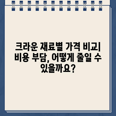 메탈, PFM, 골드, 지르코니아 크라운| 나에게 맞는 최적의 선택은? | 치과, 임플란트, 보철, 비용, 장단점 비교