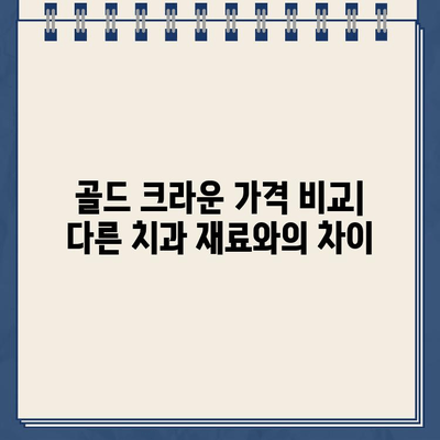 골드 크라운 비용, 충치 위치와 진행 상황에 따라 얼마나 달라질까요? | 치과 비용, 골드 크라운 가격 비교, 충치 치료