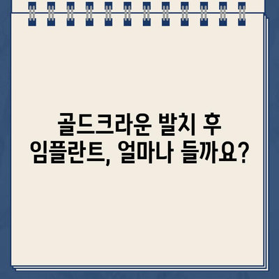 골드크라운 발치 후 임플란트 비용| 궁금한 모든 것을 알려드립니다 | 임플란트 가격, 비용, 견적, 치과 추천, 정보