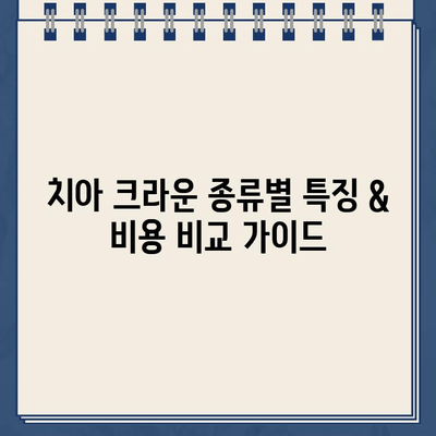 치아 크라운 종류별 특징 & 비용 비교 가이드 | 치과, 임플란트, 치아 관리, 보험