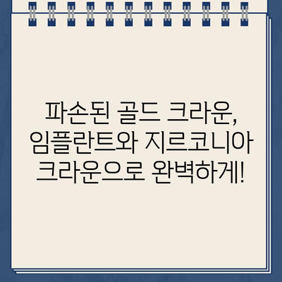 파손된 골드 크라운, 이제는 임플란트와 지르코니아 크라운으로! | 치아 건강, 미소 회복, 솔루션