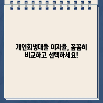 개인회생대출 이자율, 금융기관별 차이 알아보기| 나에게 맞는 조건 찾기 | 개인회생, 대출, 이자율, 금융기관 비교