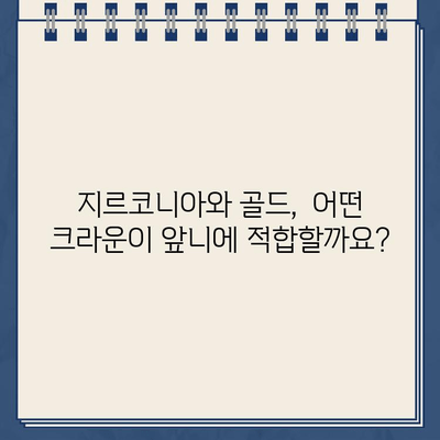 앞니 복원, 지르코니아 크라운 vs 골드 크라운| 나에게 맞는 선택은? | 치과, 앞니, 심미 보철, 비용, 장단점