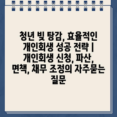 청년 빚 탕감, 효율적인 개인회생 성공 전략 | 개인회생 신청, 파산, 면책, 채무 조정