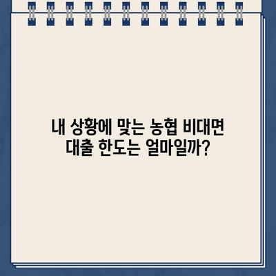 농협 비대면 대출 한도, 내 상황에 맞춰 정확히 알아보기 | 농협 비대면 대출, 한도 계산, 대출 조건