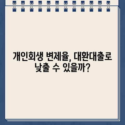 직장인 대환대출, 개인회생 변제율 절약하는 방법 | 대환대출, 개인회생, 변제율 줄이기, 재무 상담