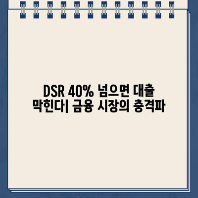 인뱅 DSR 40% 초과대출| 충격과 우려 | 금융 시장, 부동산, 대출 규제, 금리 인상, 가계 부채