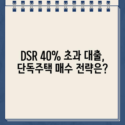 DSR 40% 초과 대출, 단독점은 어떻게? | DSR, 부동산, 대출 규제, 주택담보대출, 금융