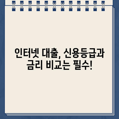 인터넷 대출, 신용정보 꼼꼼히 확인하고 안전하게 이용하세요| 대출 비교 가이드 | 인터넷 대출, 신용등급, 금리 비교, 대출 주의 사항