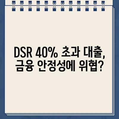 인뱅, DSR 40% 초과 대출 의혹에 대한 공식 입장 발표 | DSR, 대출 규제, 금융 시장