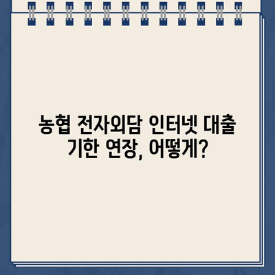 농협 전자외담 인터넷 대출 기한 연장, 간편하게 신청하세요! | 농협, 전자외담, 인터넷 대출, 기한 연장, 신청 방법