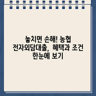 농협 전자외담대출 비대면 신청 기한 연기| 자세한 절차와 꿀팁 | 농협, 대출, 연기, 비대면, 신청