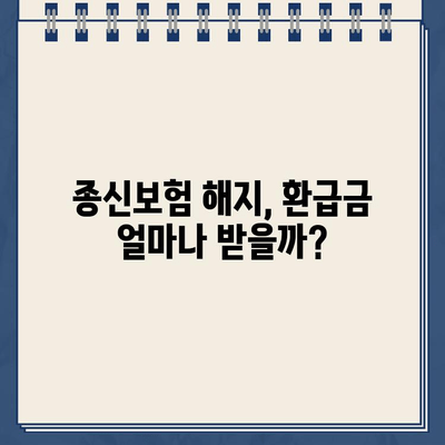 종신보험 해지, 환급금 받는 방법 & 손해 최소화 전략 | 종신보험 해지, 해지환급금, 해지 시 주의사항, 보험료 환급