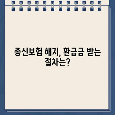 종신보험 해지, 환급금 받는 방법 & 손해 최소화 전략 | 종신보험 해지, 해지환급금, 해지 시 주의사항, 보험료 환급