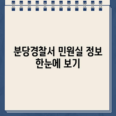 분당경찰서 민원실 운영시간 & 홈페이지 바로가기 | 운영시간, 위치, 전화번호, 민원안내