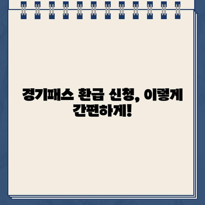 경기패스 환급, 지금 바로 신청하세요! | 경기패스 환급 방법, 홈페이지 바로가기, 환급 신청