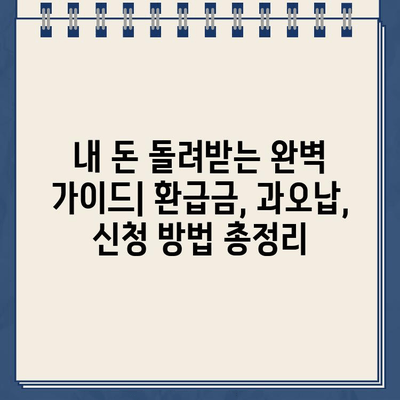 국민연금 환급금 조회 & 건강보험 과오납 확인 신청 안내|  내 돈 돌려받는 완벽 가이드 | 환급금, 과오납, 신청 방법, 절차