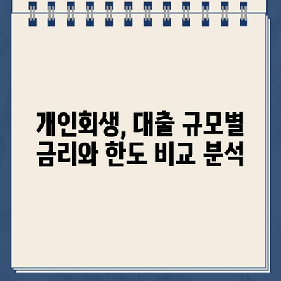 개인회생 대출 규모별 비교 분석| 나에게 맞는 최적의 조건 찾기 | 개인회생, 대출 비교, 금리, 한도, 상환