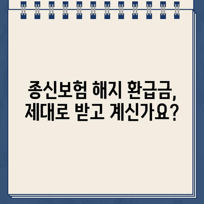 종신보험 해지 환급금 미지급 피해, 이젠 걱정하지 마세요! | 보험금 지급 확인, 해지 전 필수 체크리스트