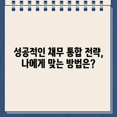 직장인 채무 통합| 대환대출 vs 개인회생, 나에게 맞는 선택은? |  재무 상황, 장단점 비교, 성공 전략