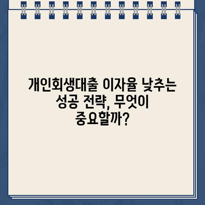 개인회생대출 이자율 낮추는 전문가 도움 받기| 성공 전략 & 팁 | 개인회생, 이자율, 전문가, 금융 상담