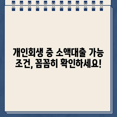 개인회생 중에도 가능한 소액대출, 자격 조건과 대출 가능한 곳 총정리 | 개인회생, 소액대출, 대출 정보