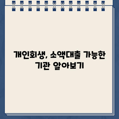 개인회생 중 소액대출 가능한 곳 & 자격 조건 완벽 가이드 | 개인회생, 소액대출, 대출 가능 기관, 자격 조건