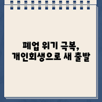 개인사업자 개인회생| 정책자금 대출과 카드빚 탕감, 성공적인 재기 위한 완벽 가이드 | 개인회생, 사업자대출, 카드빚 해결