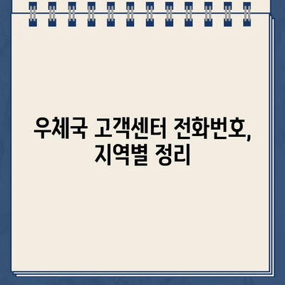 우체국 고객센터 전화번호, 지역별로 빠르게 찾는 방법 | 우체국, 고객센터, 전화번호, 지역