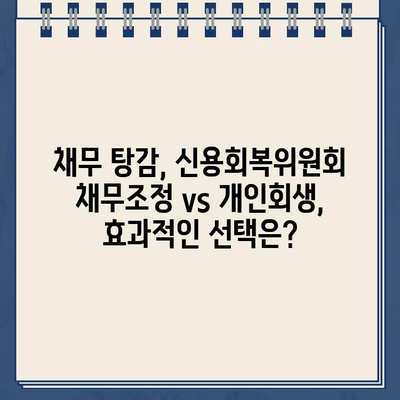 신용회복위원회 채무조정 vs 개인회생, 나에게 맞는 선택은? | 채무 해결, 자격 조건, 비교 분석