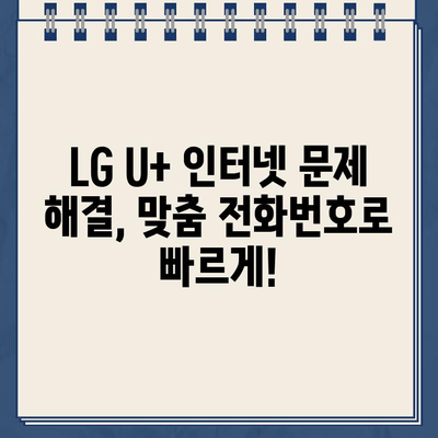 LG U플러스 인터넷 고객센터 상황별 전화번호| 빠르고 정확한 해결 | 인터넷, 고객센터, 전화번호, 상황별 안내, 문제 해결