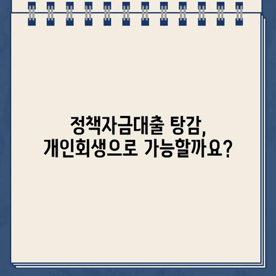 정책자금대출 탕감, 개인사업자 개인회생으로 새출발 가능할까요? | 정책자금, 탕감, 개인회생, 사업자, 재기